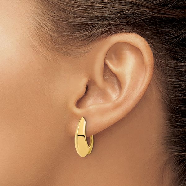 Leslie's 14K Polished Hoop Earrings - Image 3