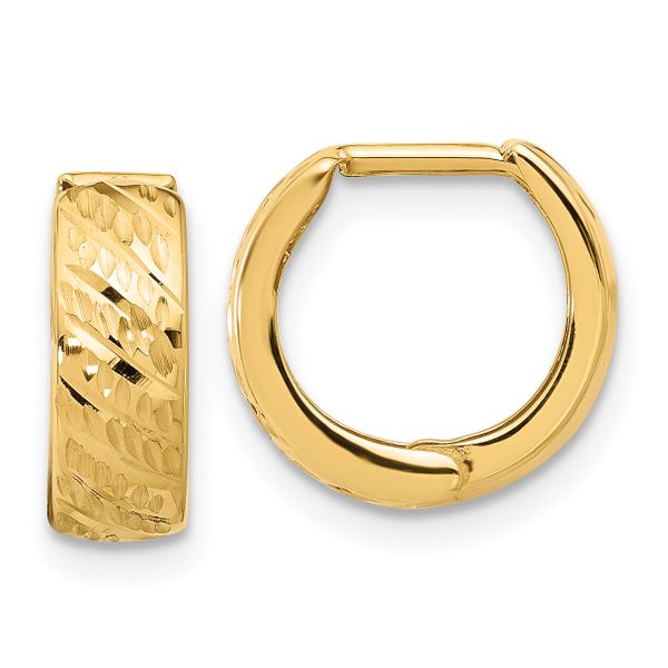 Leslie's 14K Polished and Diamond-cut Huggie Hoop Earrings