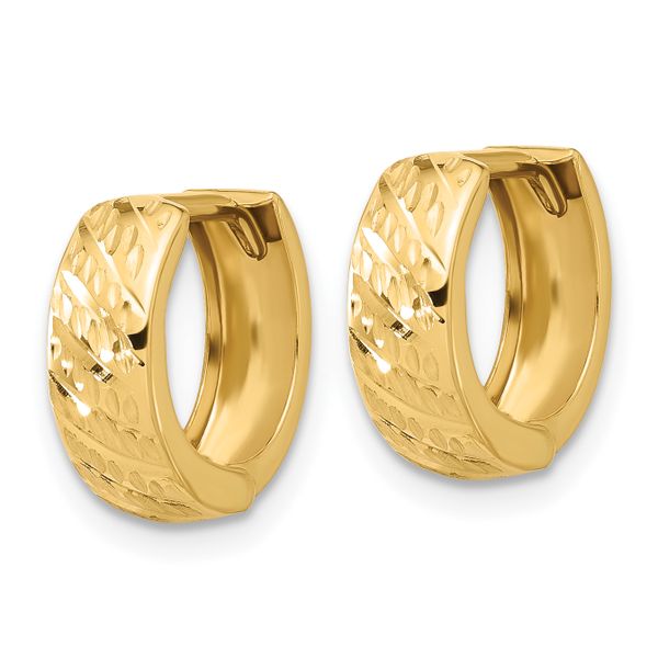 Leslie's 14K Polished and Diamond-cut Huggie Hoop Earrings - Image 2