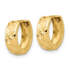 Leslie's 14K Polished and Diamond-cut Huggie Hoop Earrings - Image 2