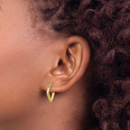 Leslie's 14K Polished Fancy Hoop Earrings - Image 3