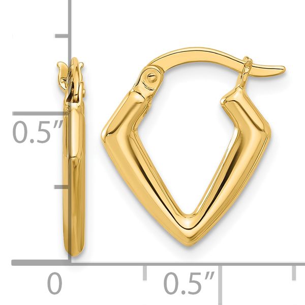 Leslie's 14K Polished Fancy Hoop Earrings - Image 4