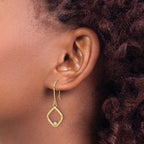 Leslie's 14K with Rhodium Polished CZ Square Dangle Earrings - Image 3