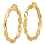 Leslie's 14K Polished and Brushed Twisted Hoop Earrings - Image 2