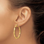 Leslie's 14K Polished and Brushed Twisted Hoop Earrings - Image 3