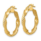 Leslie's 14K Polished and Textured Round Hoop Earrings - Image 2