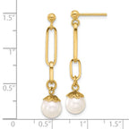 Leslie's 14K Polished Freshwater Cultured Pearl Post Dangle Earrings - Image 4