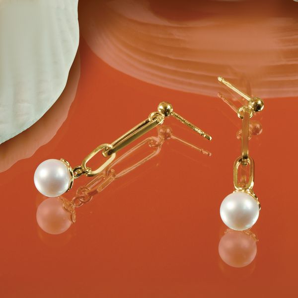 Leslie's 14K Polished Freshwater Cultured Pearl Post Dangle Earrings - Image 5