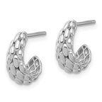 Leslie's 14K White Gold Satin J-Hoop Earrings - Image 2