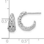 Leslie's 14K White Gold Satin J-Hoop Earrings - Image 4