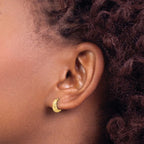 Leslie's 14K Polished and Diamond-cut Huggie Hoop Earrings - Image 3