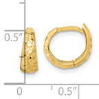 Leslie's 14K Polished and Diamond-cut Huggie Hoop Earrings - Image 4