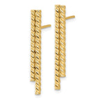 14K Polished Twisted Bar Post Earrings - Image 2
