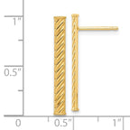 14K Polished and Textured Bar Post Earrings - Image 4