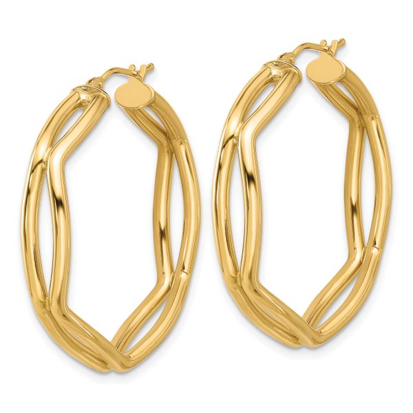 Leslie's 14K Polished Geometric Hoop Earrings - Image 2