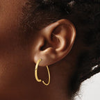 14K Polished Round Curved Threader Earrings - Image 3