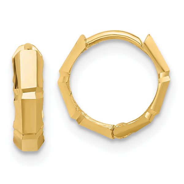 Leslie's 14K Polished and Diamond-cut Huggie Hoop Earrings