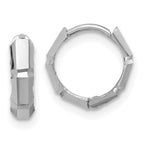 Leslie's 14K White Gold Polished/Diamond-cut Huggie Hoop Earrings