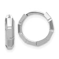 Leslie's 14K White Gold Polished/Diamond-cut Huggie Hoop Earrings
