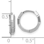 Leslie's 14K White Gold Polished/Diamond-cut Huggie Hoop Earrings - Image 4