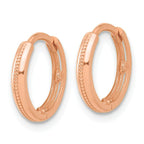 Leslie's 14K Rose Gold Polished and Textured Huggie Hoop Earrings - Image 2