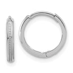 Leslie's 14K White Gold Polished and Textured Huggie Hoop Earrings