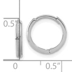 Leslie's 14K White Gold Polished and Textured Huggie Hoop Earrings - Image 4