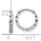 Leslie's 14K White Gold Polished/Diamond-cut Huggie Hoop Earrings - Image 4