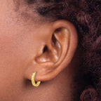 Leslie's 14K Polished and Diamond-cut Huggie Hoop Earrings - Image 3