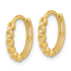 Leslie's 14K Polished Round Link Pattern Huggie Hoop Earrings - Image 2