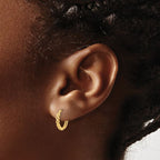 Leslie's 14K Polished Round Link Pattern Huggie Hoop Earrings - Image 3