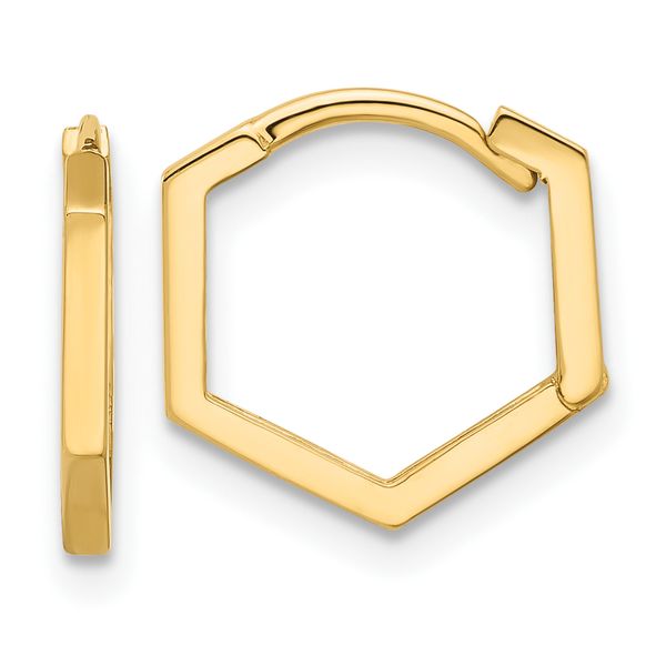 Leslie's 14K Polished Geometric Hoop Earrings