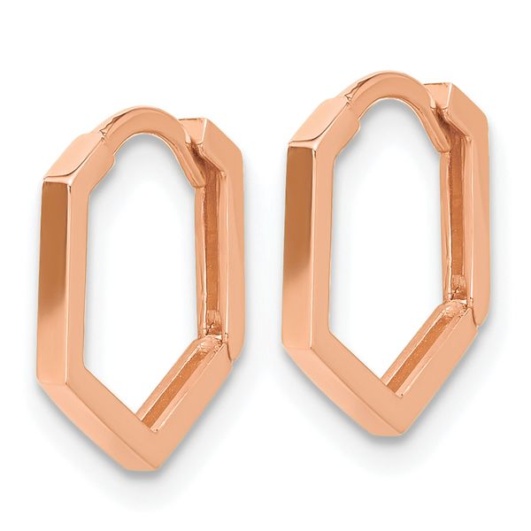 Leslie's 14K Rose Gold Polished Geometric Hoop Earrings - Image 2