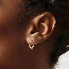 Leslie's 14K Rose Gold Polished Geometric Hoop Earrings - Image 3