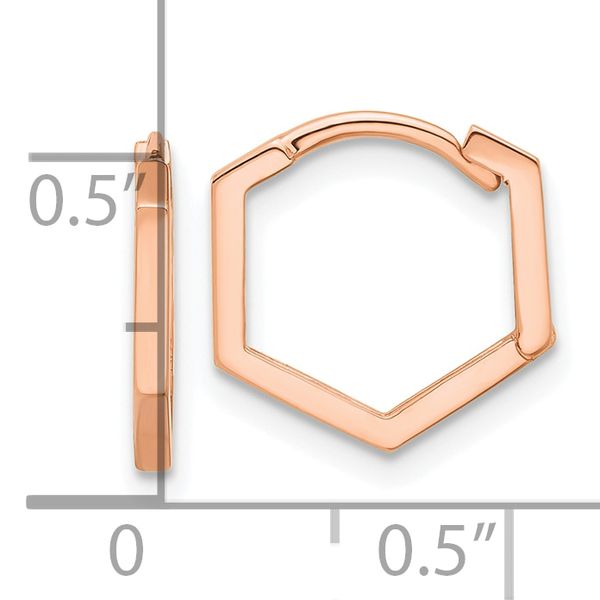 Leslie's 14K Rose Gold Polished Geometric Hoop Earrings - Image 4
