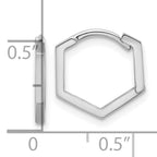 Leslie's 14K White Gold Polished Geometric Hoop Earrings - Image 4