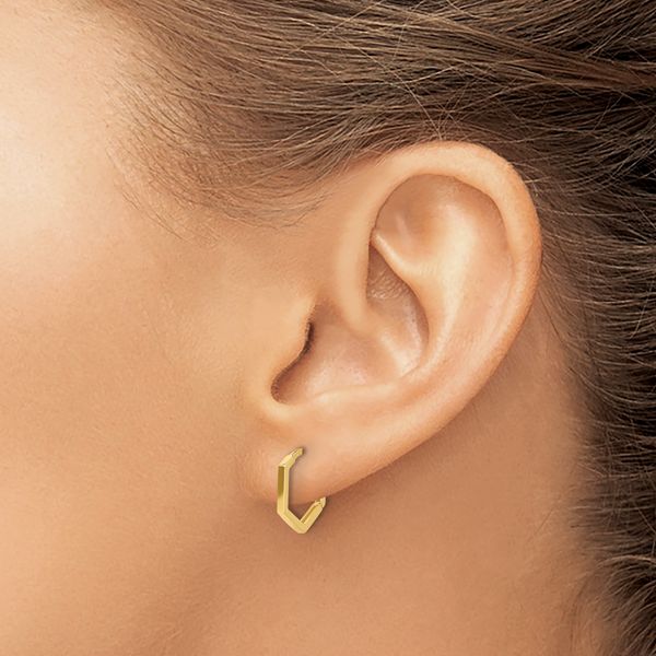 Leslie's 14K Polished Geometric Hoop Earrings - Image 3