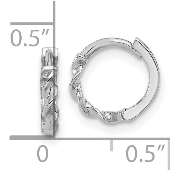 Leslie's 14K White Gold Polished Twisted Huggie Hoop Earrings - Image 4
