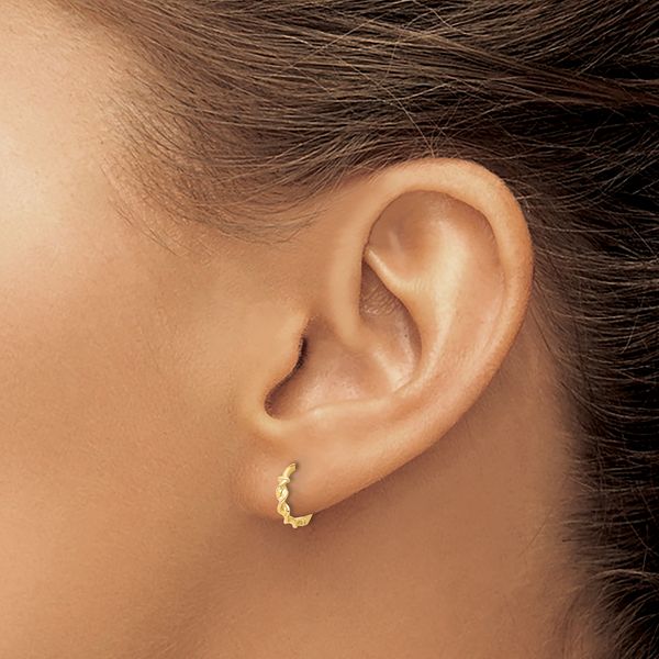 Leslie's 14K Polished Twisted Huggie Hoop Earrings - Image 3
