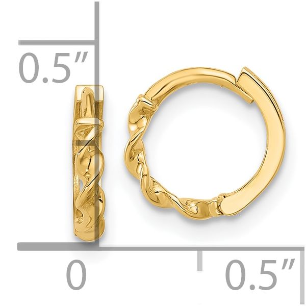 Leslie's 14K Polished Twisted Huggie Hoop Earrings - Image 4