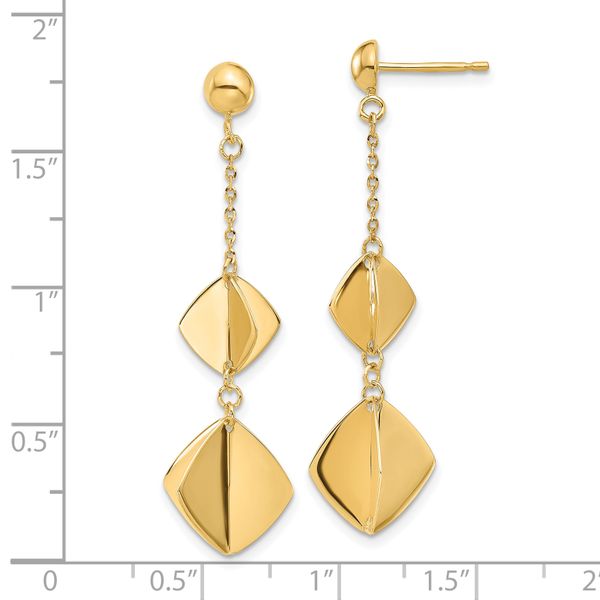 Leslie's 14K Polished Fancy Dangle Post Earrings - Image 4