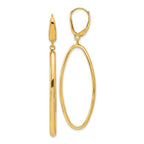 Leslie's 14K Polished Oval Dangle Leverback Earrings