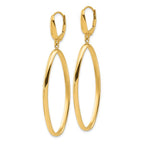 Leslie's 14K Polished Oval Dangle Leverback Earrings - Image 2