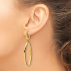 Leslie's 14K Polished Oval Dangle Leverback Earrings - Image 3