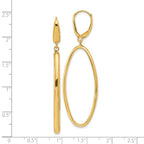 Leslie's 14K Polished Oval Dangle Leverback Earrings - Image 4