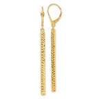 Leslie's 14K Polished and Diamond-cut Bar Dangle Leverback Earrings