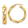 Leslie's 14K Polished and Textured Braided Hoop Earrings