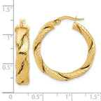 Leslie's 14K Polished and Textured Braided Hoop Earrings - Image 4