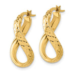 14K Polished and Diamond-cut Twist Hoop Earrings - Image 2