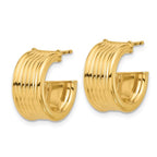 Leslie's 14K Polished and Grooved J-Hoop Post Earrings - Image 2